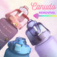 Kit 3 Garrafas de Água Motivacionais Fitness Colorful Sortida Beber 2 Litros 900ml 300ml