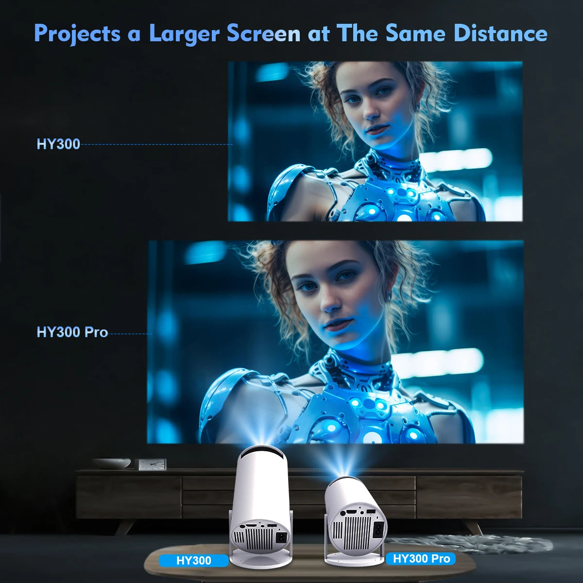 Projetor Magcubic HY300 PRO 4K Android 11 Dual Wifi6 260ANSI Allwinner H713 BT5.0 1080P 1280*720P Projetor de cinema em casa, escolas, ao ar livre