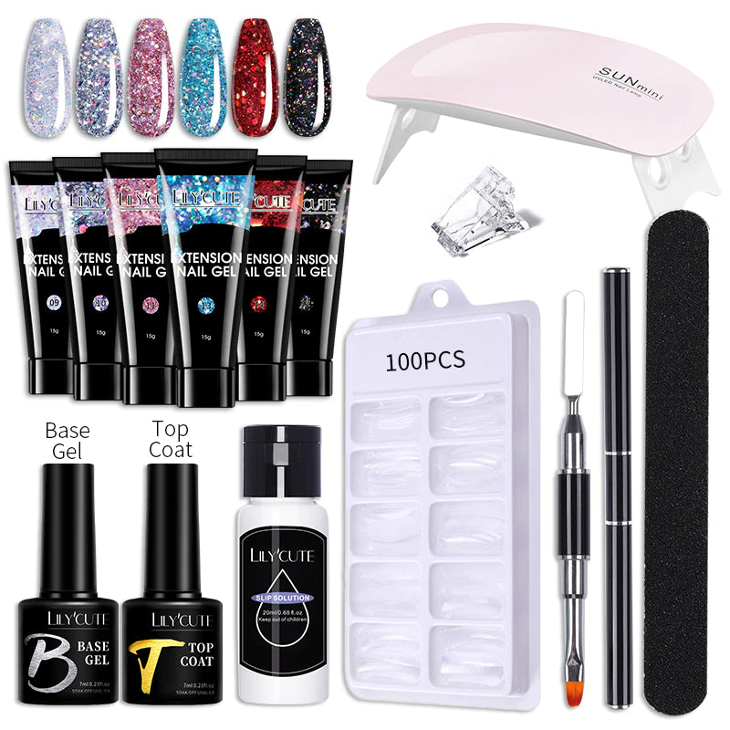 kit Completo de Alongamento de Unhas em Gel Lilycute + GRÁTIS CABINE DE LUZ UV - ÚLTIMAS UNIDADES